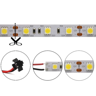 Купить Многоцветная отрезная светодиодная лента SMD 5050 RGB длиной 100 мм 60LED/M Производство в сети