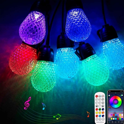 Купить Диммируемый 48-футовый RGB гирляндный светильник водонепроницаемый DC12V 15 лампочек App Control Производство в сети