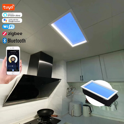 Умное Wifi привело поддельную панель потолка 50W окна в крыше Faux циркадное освещая DIY RGB Alexa