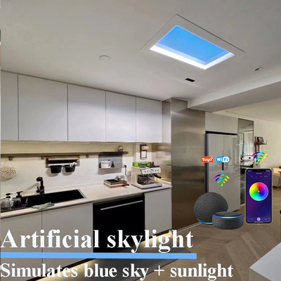 Dimmable Tuya умное Wifi привело поддельное окно в крыше Faux обшивает панелями искусственный солнечный свет циркадный